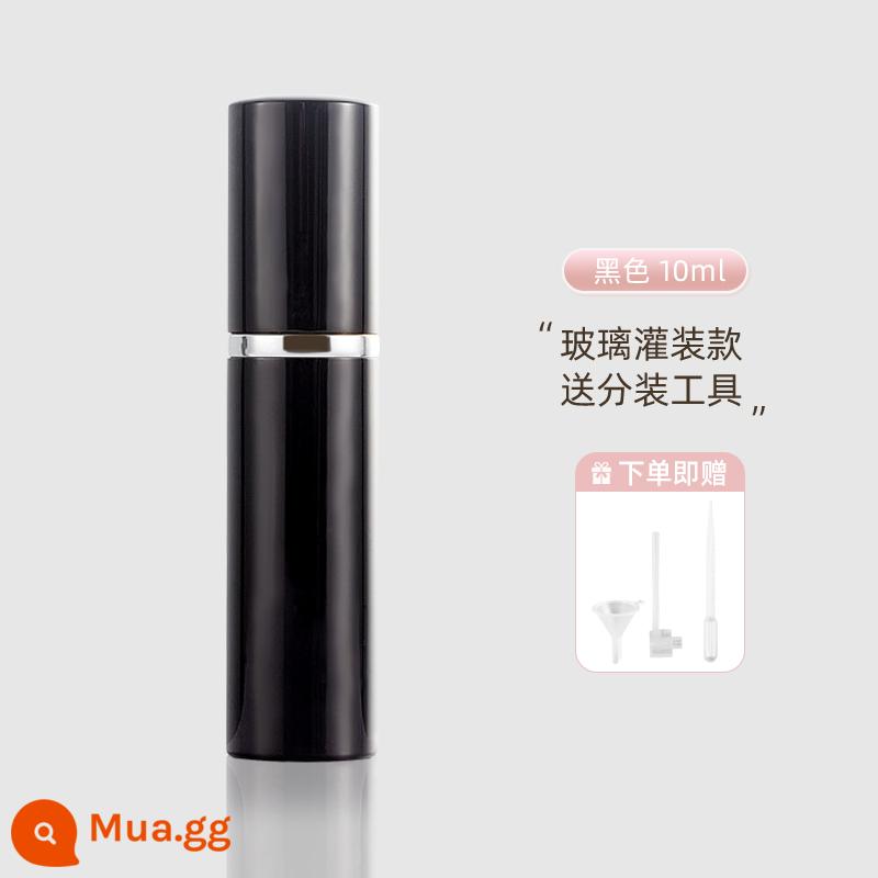 Nước hoa đóng chai đáy rót cao cấp xách tay dùng thử bộ đầu xịt chai rỗng bơm thẳng chai 10ml - Mẫu rót thủy tinh 10ml màu đen