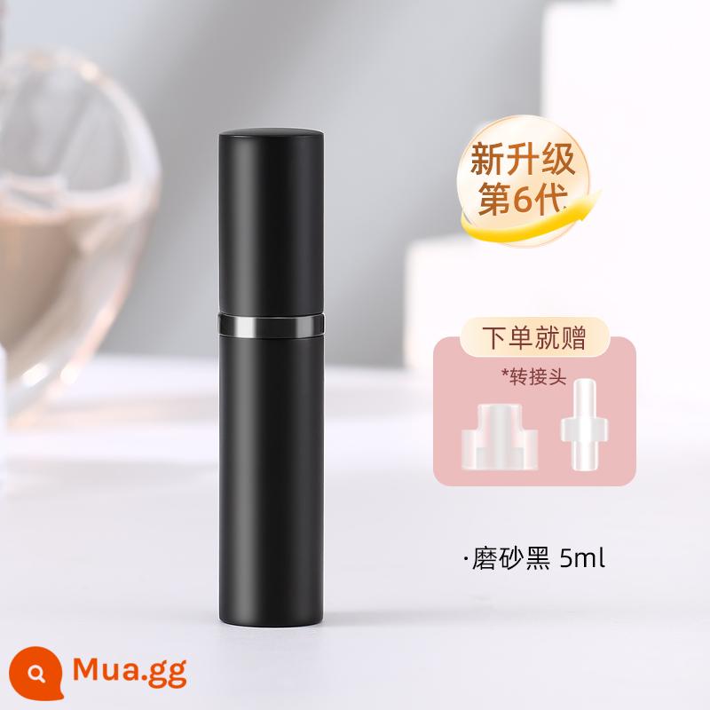 Nước hoa đóng chai đáy rót cao cấp xách tay dùng thử bộ đầu xịt chai rỗng bơm thẳng chai 10ml - [Nâng cấp mới] Kiểu đổ đáy 5ML màu đen mờ