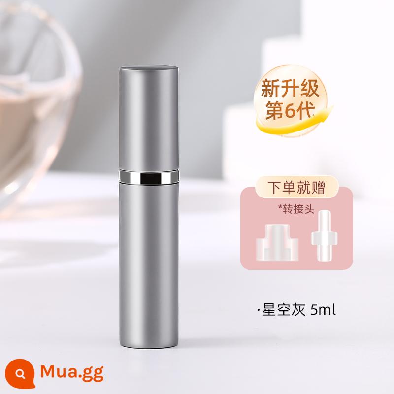 Nước hoa đóng chai đáy rót cao cấp xách tay dùng thử bộ đầu xịt chai rỗng bơm thẳng chai 10ml - [Nâng cấp mới] Kiểu lấp đầy đáy 5ML màu xám bầu trời đầy sao