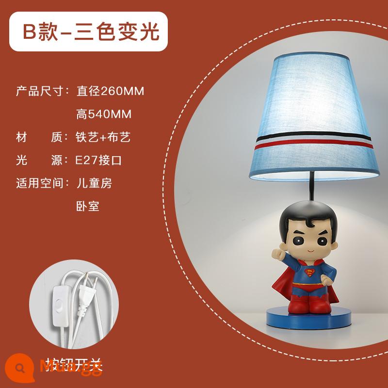 Đèn bàn Ultraman Phòng ngủ Phòng ngủ Phòng ngủ Chăm sóc Đèn phòng ngủ -Cậu bé LED Đèn hoạt hình ấm áp sáng tạo - Công tắc nút Superman loại B thay đổi ba loại ánh sáng