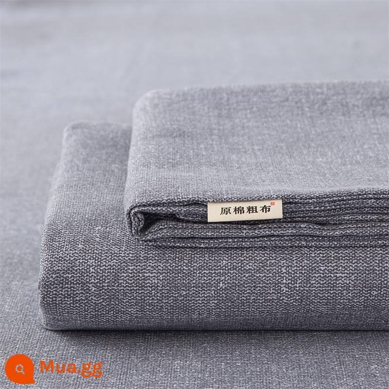 Tấm ga trải giường bằng vải thô cũ thảm một mảnh không cotton cotton ký túc xá cotton và vải lanh bộ ba mảnh vải lanh mát mẻ mùa hè - Màu xám nông