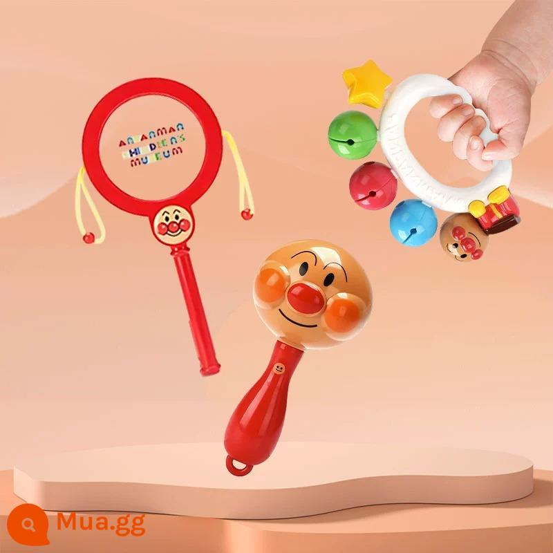 Đồ chơi cầm tay búa lục lạc cho bé sơ sinh Anpanman 0-6-12 tháng tuổi bé cầm nắm - Maracas+Chuông tay+Lạch cạch