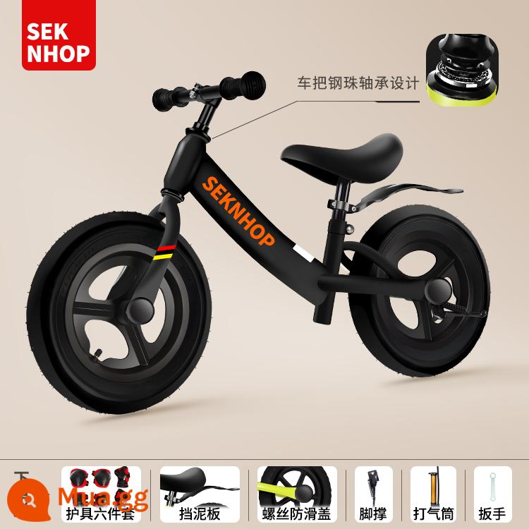 Xe thăng bằng trẻ em không có bàn đạp 2--8 tuổi xe trượt Scooter 12 inch 14 inch xe Scooter trẻ em xe tập đi - Bơm bánh xe tích hợp 14 inch [Knight Black]