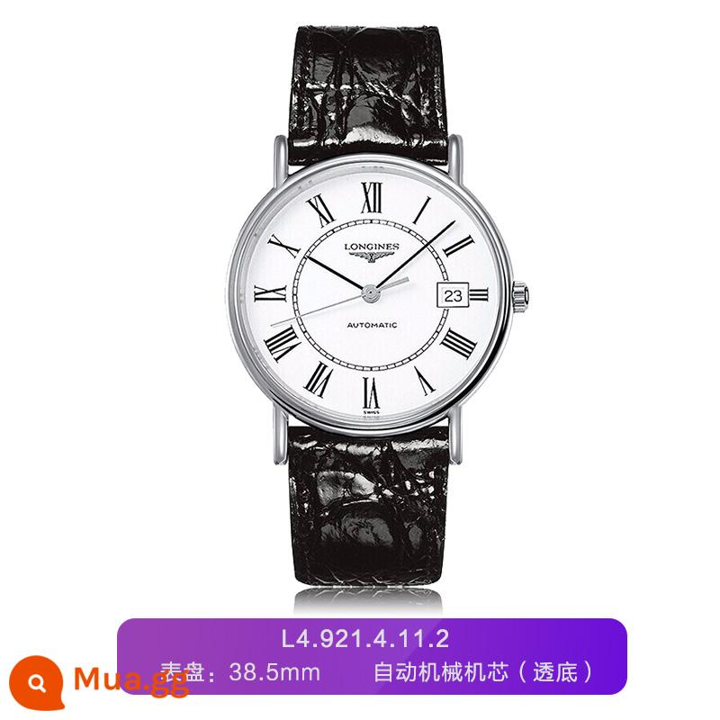 Bảo hành toàn cầu Đồng hồ Longines Swiss Đồng hồ cơ nam Magnificent Series L4.921.4.11.2 - L4.921.4.11.2-Dây đai trắng-38.5mm