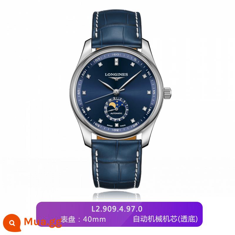 Gửi thư trực tiếp đến Đồng hồ nam Longines Thụy Sĩ Master Moon Phase Business Đồng hồ cơ nam L2.909.4.78.3 - L2.909.4.97.0-Da xanh kim cương-40mm