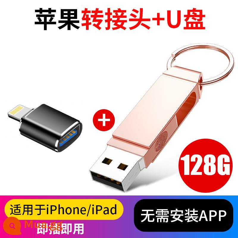 Bộ chuyển đổi Apple điện thoại di động type-c OTg Android Ổ đĩa flash chuyển đổi Xiaomi/OPPO/micro-usb - Bộ chuyển đổi Apple (đen) + ổ flash USB màu vàng hồng ①②⑧G