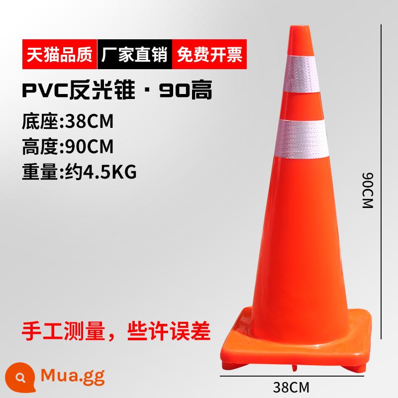 Nón đường cao su 70cm nón phản quang nón chắn đường Nón kem 50cm nón thùng cột cảnh báo nón an toàn phương tiện giao thông - (PVC) Cao 90cm, nặng 6,5kg