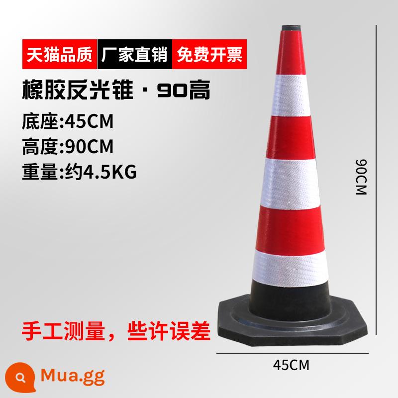 Nón đường cao su 70cm nón phản quang nón chắn đường Nón kem 50cm nón thùng cột cảnh báo nón an toàn phương tiện giao thông - (Cao su) Cao 90cm, nặng 8kg