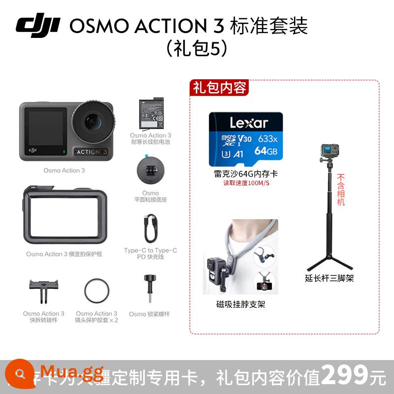 Camera thể thao DJI ACTION3 chống nước chống rung độ nét cao live 5k selfie - Bộ tiêu chuẩn + gói quà 5