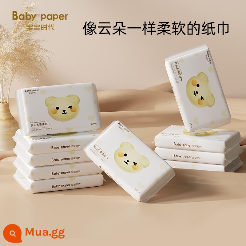 Baby Era Khăn giấy mềm giữ ẩm Giấy kem tay và miệng Khăn lau mũi đặc biệt cho trẻ sơ sinh Cloud Khăn giấy mềm có thể tháo rời Giấy vệ sinh - 40 trận hòa