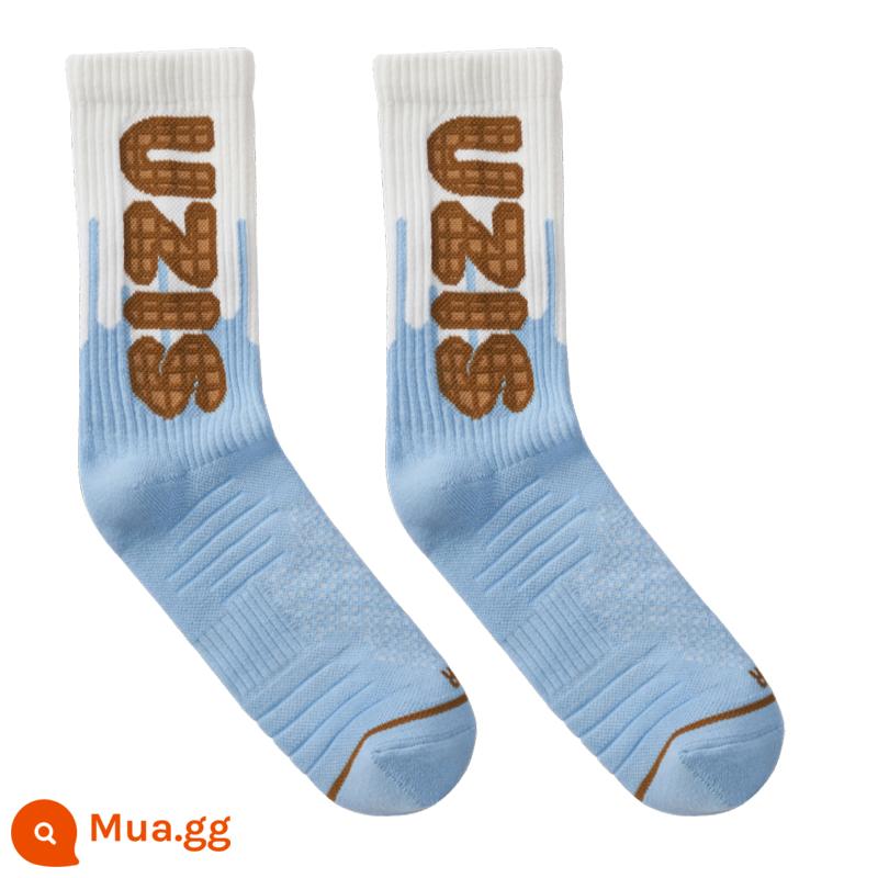 ACE toàn diện Uzis Basketball SOCKS CAO CẤP CHIA SẺ GIÁ TRỊ MENCOLOR MÀU SẮC MÀU SẮC [ICE CREAM] - xanh bạc hà và trắng