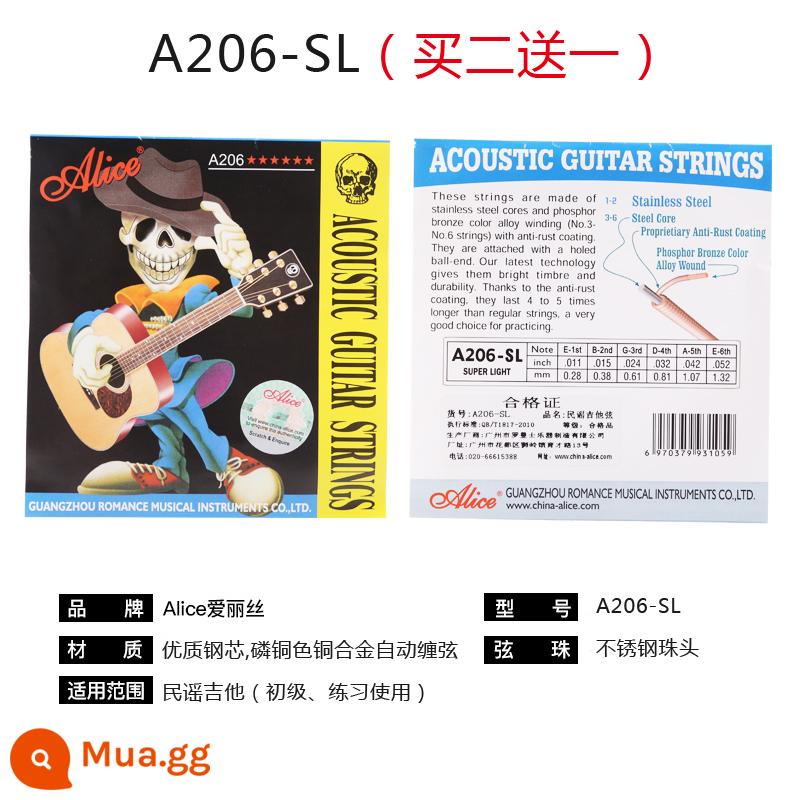 Dây đàn guitar acoustic dân gian trọn bộ dây đàn guitar Alice a203 Hyun Hyun bộ 6 dây đàn piano thép quay chống rỉ Xuân - Giai đoạn mới bắt đầu của A206-SL