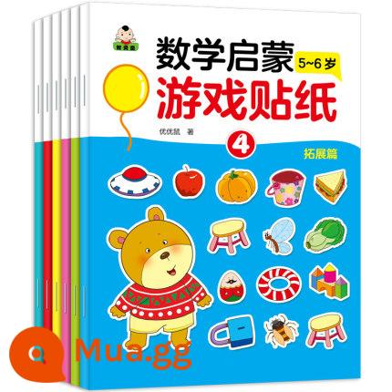 Trọn bộ 10 bộ sticker giáo dục song ngữ trẻ em sticker hoạt hình dán sách mẫu giáo 3-4-5-6-7 tuổi phần thưởng cho bé sticker rèn luyện sự tập trung trái phải đồ chơi giáo dục phát triển toàn bộ trí não - Tổng cộng có 6 tập sách dán giác ngộ toán học [5-6 tuổi]