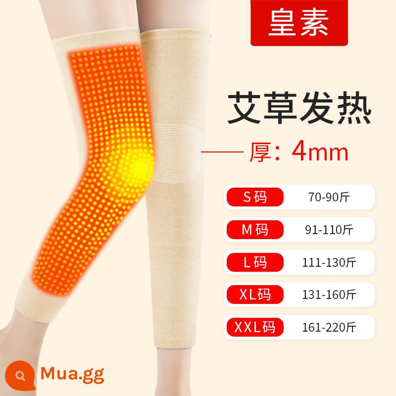 Wordworm Knee phù hợp với người đàn ông và phụ nữ cũ của đàn ông trong mùa đông nóng nén chân, cổ vật bị sốt lạnh - [Ngải cứu] Loại tóc nối dài - Màu da