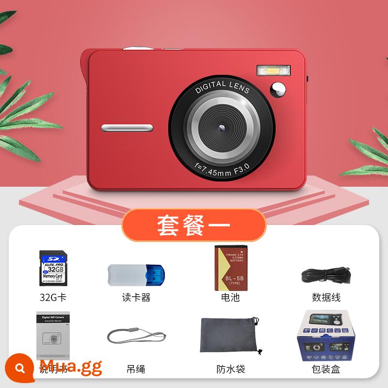 học sinh komery máy ảnh kỹ thuật số gia đình độ phân giải cao 56 triệu pixel hoàn toàn mới với camera selfie quay video du lịch - Tiêu chuẩn đỏ + gói một