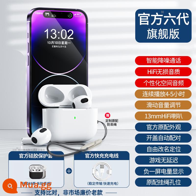 Tai nghe bluetooth true wireless cho Apple 13 Huaqiangbei 2022 iPhone 12 thế hệ thứ 432 mới giảm tiếng ồn - [Phiên bản hàng đầu thế hệ thứ sáu] Giảm tiếng ồn micrô đơn·Điều chỉnh trượt·Chất lượng âm thanh không bị méo tiếng HiFi·Bộ màu trắng miễn phí