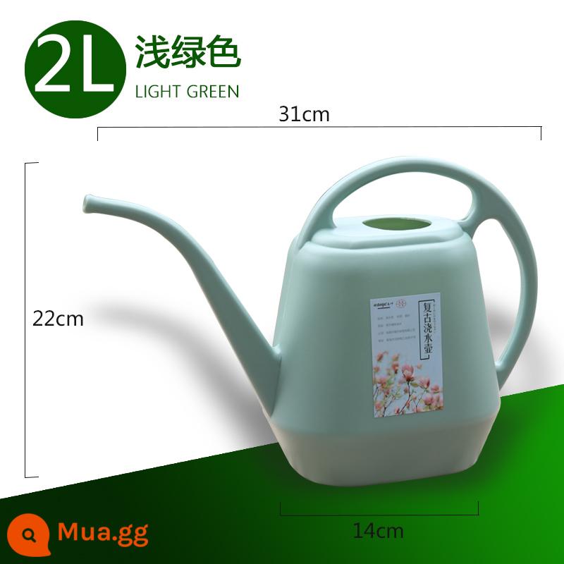 4L công suất lớn dài miệng bình tưới hộ gia đình nhựa dụng cụ làm vườn bình tưới giải trí xanh vật có hoa trong chậu bình tưới - Mẫu mới 2L xanh nhạt