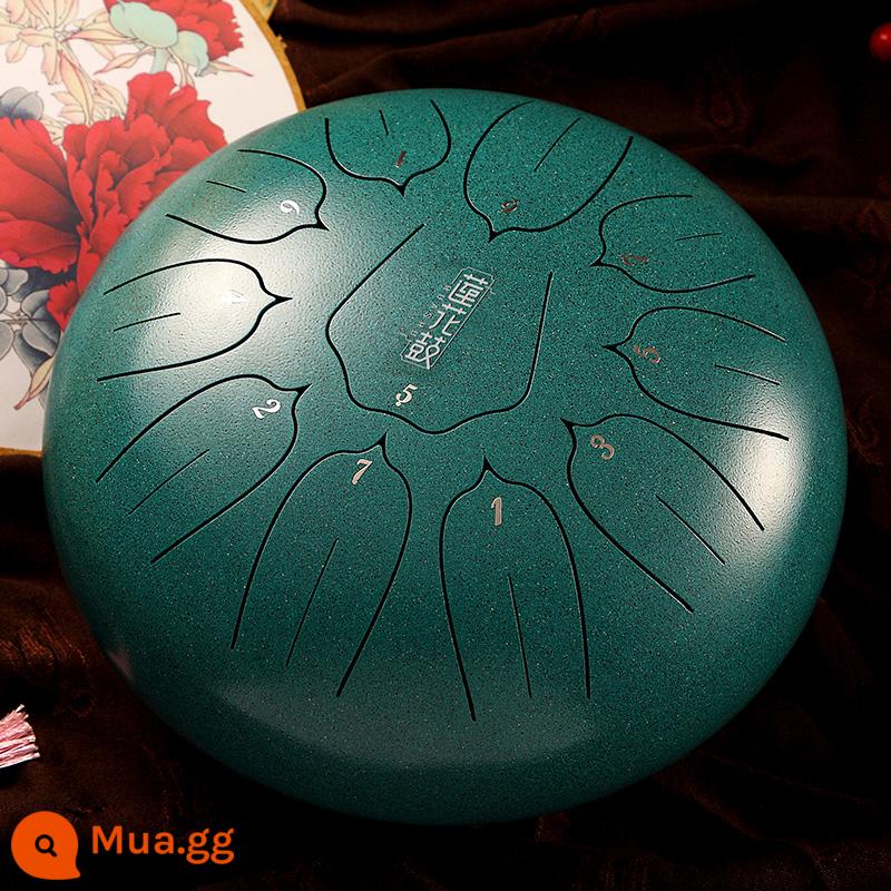 Trống màu sen trống trống tay đĩa trống 12 inch 10 inch 11 tông trẻ mới bắt đầu nhạc cụ Huashu Luru chuyên nghiệp - 10 inch 11 tông màu xanh malachite