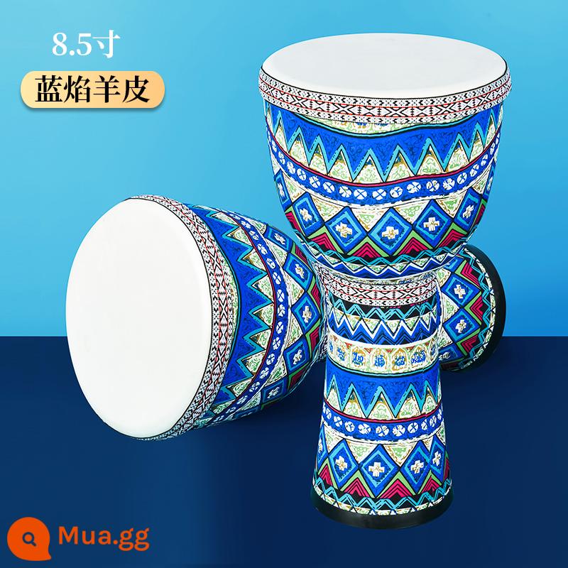 Trống trống châu Phi trẻ em mẫu giáo dành cho người lớn dành - Túi dày [Da cừu lửa xanh 8,5 inch] + Hướng dẫn