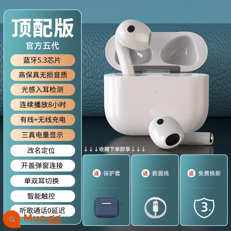 Huaqiang Beiding với tai nghe Bluetooth thế hệ thứ năm không dây phù hợp với iphone14pro Apple 13 thế hệ thứ 5 chính hãng 12 - [Phiên bản hàng đầu thế hệ thứ năm] Đầy đủ chức năng + Thời gian chờ siêu dài + Chất lượng cao HIFI ★ Vỏ bảo vệ màu xanh miễn phí