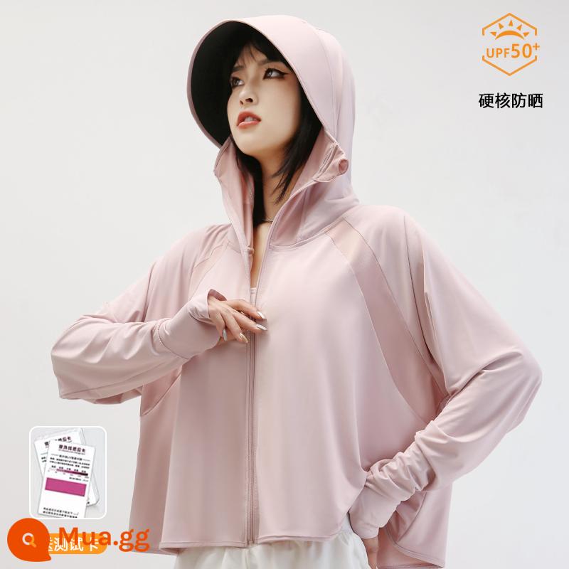 Quần Áo Chống Nắng Nữ Mùa Hè Mới 2023 Áo Mỏng Băng Lụa Cardigan Chống Tia UV Áo Khoác Chống Nắng Thoáng Khí Quần Áo - Kiểu ngón tay cái - bột sương đá (upf50+ thẻ kiểm tra miễn phí)