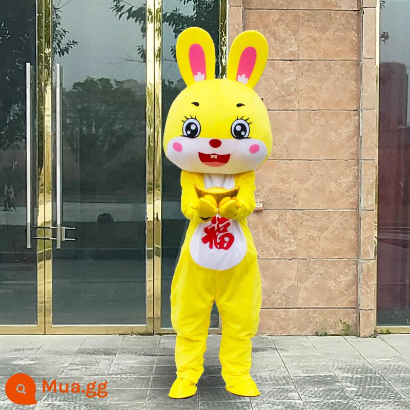 Thỏ hoạt hình Doll Quần áo Thỏ năm đi bộ Hoạt động Prot & Zodiac Linh vật hiệu suất Quần áo búp bê - Thỏ may mắn số 2-Gửi Yuanbao (bộ hoàn chỉnh)