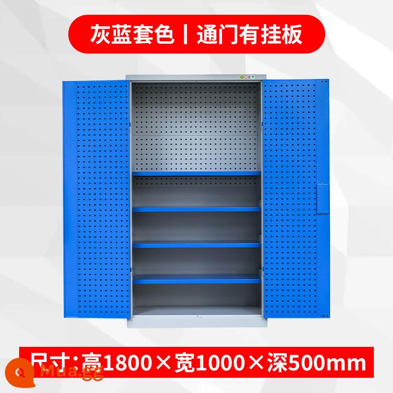 Hạng Nặng Tủ Dụng Cụ Xưởng Sắt Dày Tủ Bảo Quản Tự Động Sửa Chữa Phần Cứng Xe Đẩy Dụng Cụ Có Ngăn Kéo Nhà Máy Tủ Bảo Quản - Tủ dụng cụ lớn màu xanh trắng[02] dày