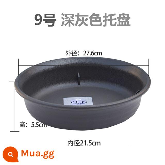 IRIS532 khay hoa khay nhựa tròn đáy dưới trồng cây mọng nước khung gầm nồi kéo đế - Trà đen số 9 đường kính trong 21,5cm