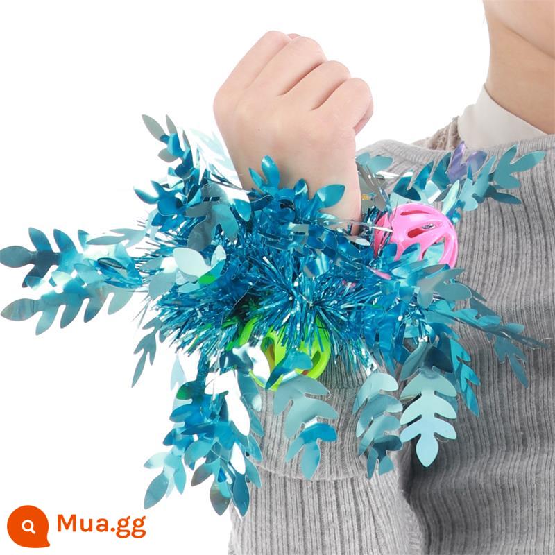 Dance Hand Flower Bell Biểu diễn của trẻ mẫu giáo Cổ tay Flower Games Bracelet Bell Dance Bracelet Flower - Một cặp chuông lá xanh nhạt (loại dây cao su)