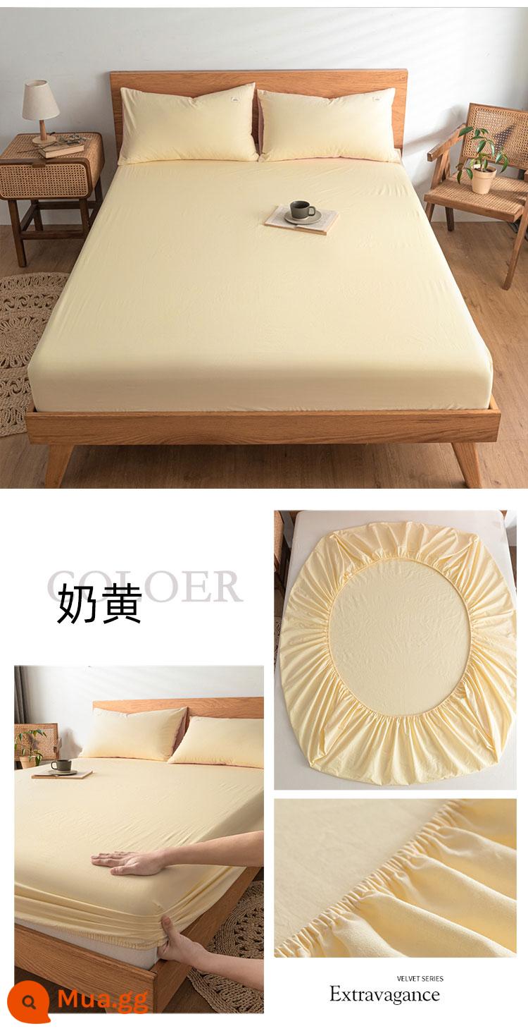 Jie Liya Bông Tân Cương Được Trang Bị Tấm Đơn Trải Giường Cotton Cotton Nguyên Chất Simmons Túi Giường Nệm Túi Bọc Giường Vỏ Bọc Bụi - Mãng cầu [bông Tân Cương chải kỹ, quy trình rửa sạch]