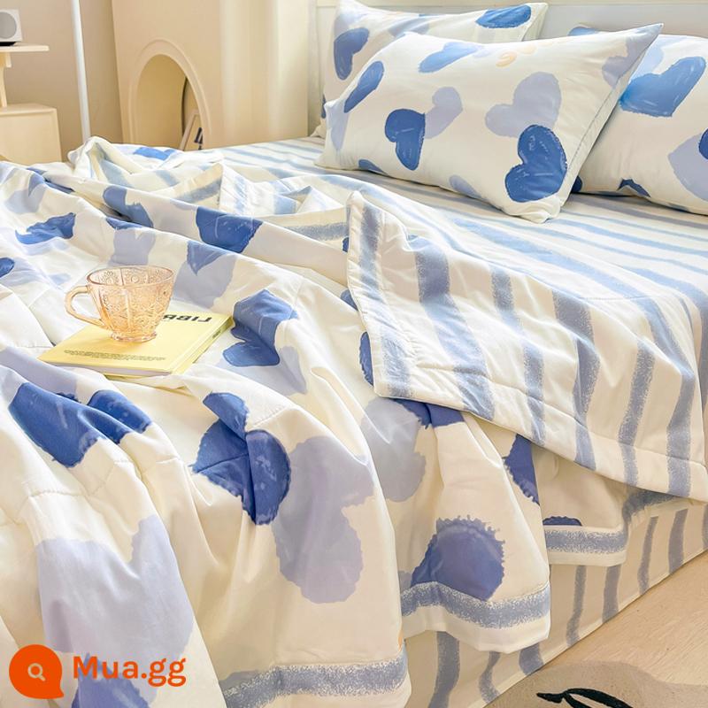 Jie Liya Tân Cương cotton nguyên chất chăn bông mùa hè mát mẻ cotton nguyên chất chăn bông điều hòa mùa hè chăn mùa hè chăn mỏng lõi chăn có thể giặt bằng máy - nhói