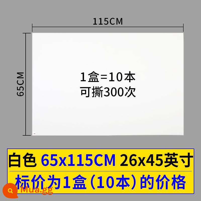 Thảm nhựa loại bỏ bụi thảm bụi dính thảm cửa rách thực tế cửa đất sét thảm chân hội trường bóng rổ dán loại bỏ tro phòng thí nghiệm - Trắng 65*115cm 1 hộp (10 cuốn, 300 tờ) 26x45 inch