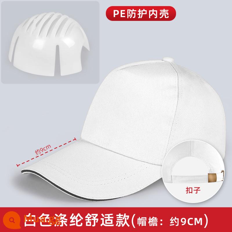 Cotton chống va chạm lưỡi vịt Mũ bảo hiểm nhẹ nhà máy xưởng mũ bảo hiểm lót PP chất liệu chịu lực cao mũ bảo hiểm lao động - T/C pha trộn màu trắng