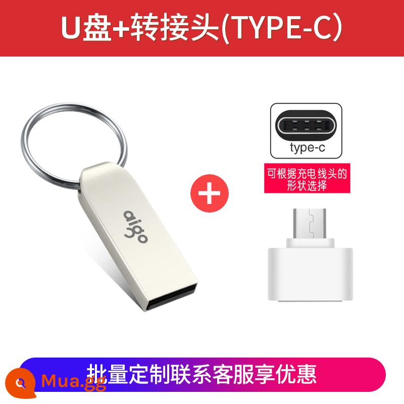 Ổ Đĩa Flash Yêu Nước Tùy Chỉnh Logo Chữ Tốc Độ Cao Ô Tô Ổ Đĩa Flash 32G Dung Lượng Lớn USB Màn Hình Phẳng Chính Hãng 64G - Chuẩn 32G + đầu chuyển Type-C