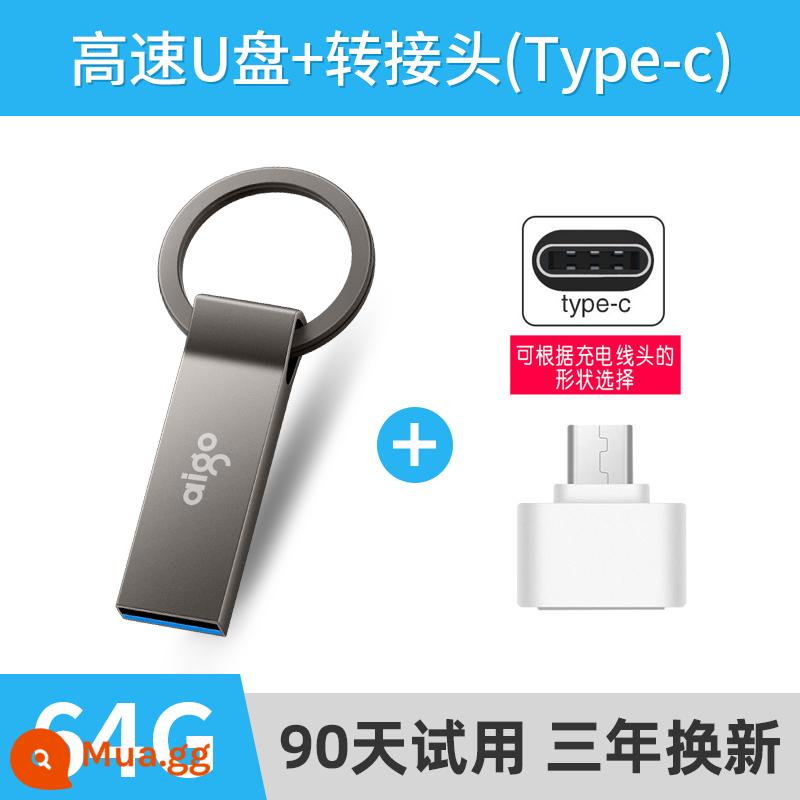 Yêu Nước 32G Chính Hãng Tốc Độ Cao USB3.1 Điện Thoại Di Động Máy Tính Kép Đĩa U Sinh Viên Xe Tùy Chỉnh USB - Bộ chuyển đổi U disk-64G+Type-C tốc độ cao