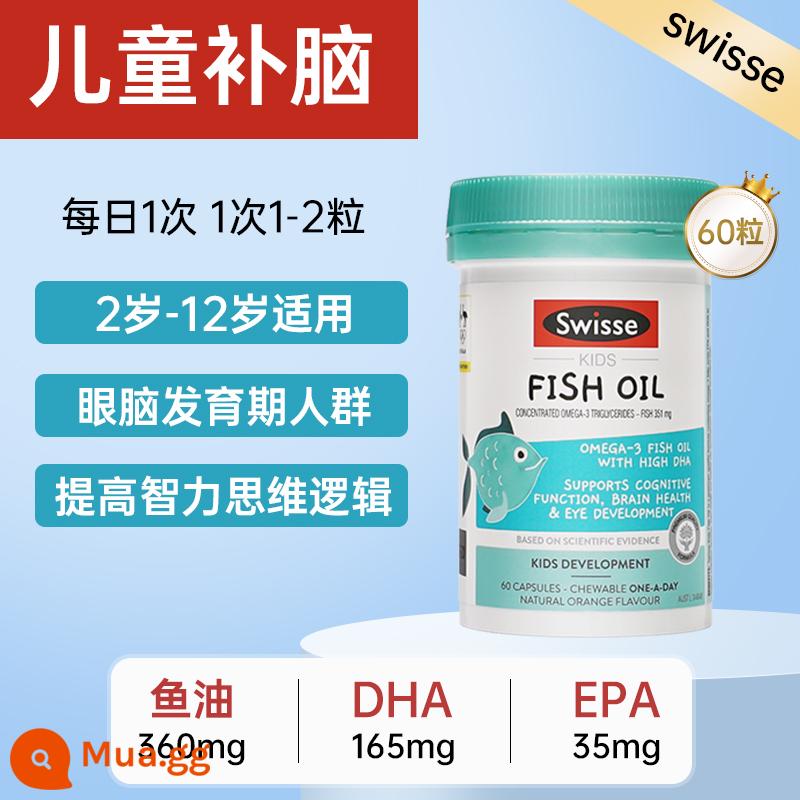 Học sinh DHA tăng cường trí nhớ não bộ, dầu cá Swisse chuẩn bị cho kỳ thi tuyển sinh sau đại học dành cho người lớn, dầu gan cá tuyết cho trẻ em và thanh thiếu niên - [Bổ sung trí não cho trẻ] Dầu cá trẻ em Thụy Sĩ 60 viên...