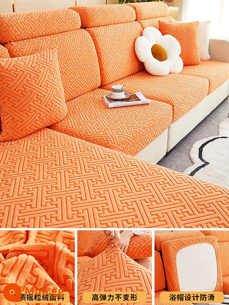 2022 SOFA đàn hồi mới bao gồm tất cả các bộ toàn bộ toàn bộ tập hợp chống lại tóc dựa trên đệm vỏ bảo vệ trong bốn mùa - Qingling-Advanced Orange