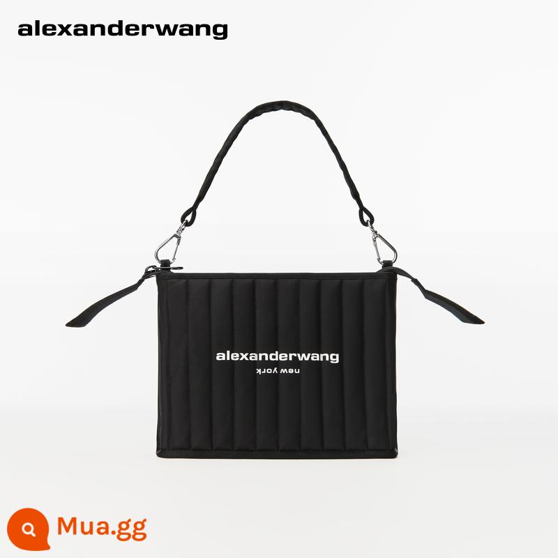 alexanderwang Elite tech logo túi đeo vai túi đựng máy tính xách tay đi lại - đen