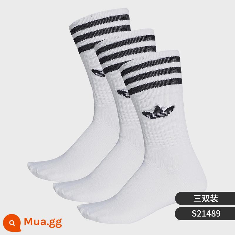 Vớ Adidasadidas, vớ bóng rổ, vớ thể thao, vớ cỏ ba lá nam, vớ trẻ em - [Có hàng] Trắng S21489 Ba Cặp Size M Giá Đặc Biệt