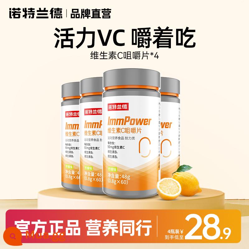 Viên nhai vitamin C phức hợp Notlande B vitamin B vc b6b12 sản phẩm chủ lực chính thức - 4 chai [60 viên vitamin C] cho sức sống tốt