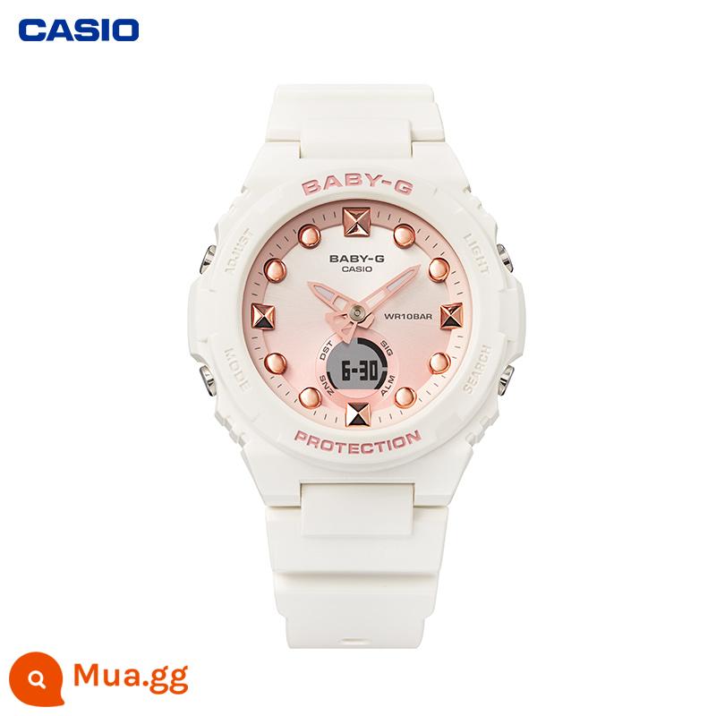 Tặng 520 đồng hồ CASIO nữ babyg đồng hồ thể thao kỳ lân flagship store chính hãng đồng hồ nữ cầu vồng BA-112 - BGA-320-7A1PR[màu trắng thanh lịch]