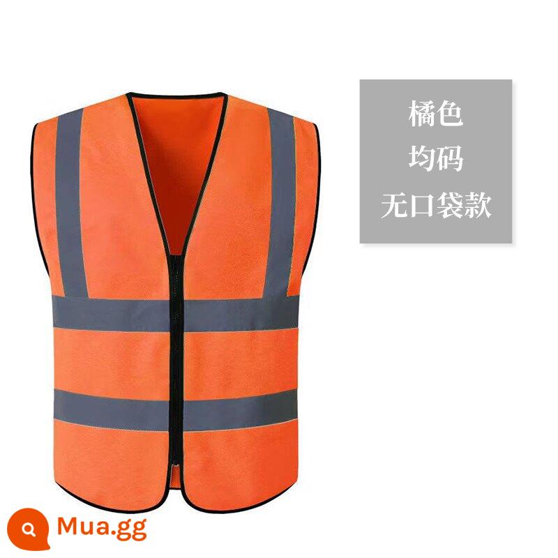 Áo vest chống đèn an toàn xây dựng trang web xây dựng giao thông Vệ sinh Vệ sinh màu xanh lá cây và màu cam làm việc tùy chỉnh in ấn tùy chỉnh - Cam không túi (gói 10)