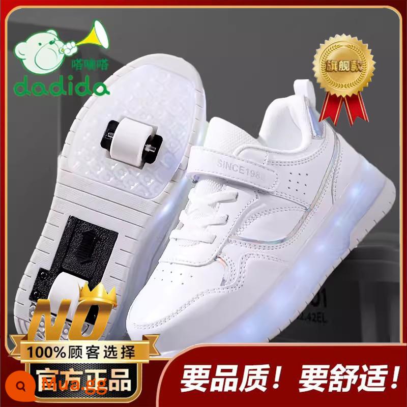 Heelys Giày Bé Gái Mùa Thu 2023 Mới Flash Trẻ Em Giày Trượt Patin Học Sinh Tiểu Học Đôi Lăn Có Bánh Xe - Trắng [hàng đầu]