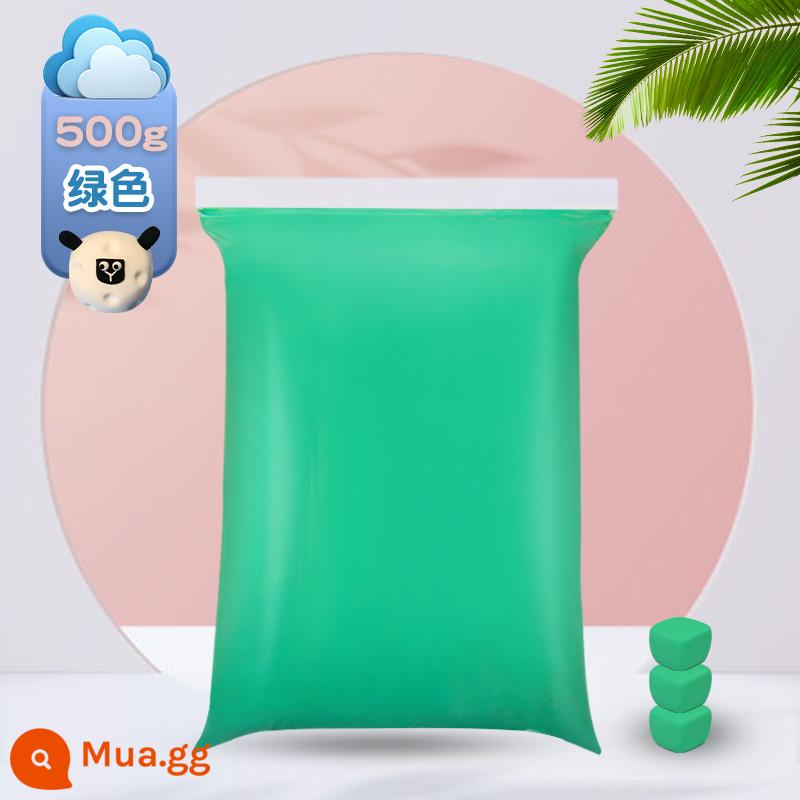 Đất siêu nhẹ 500g gói lớn màu bùn plasticine không gian bùn đồ chơi trẻ em đất sét handmade tự làm chất liệu - Xanh [500g/túi lớn]