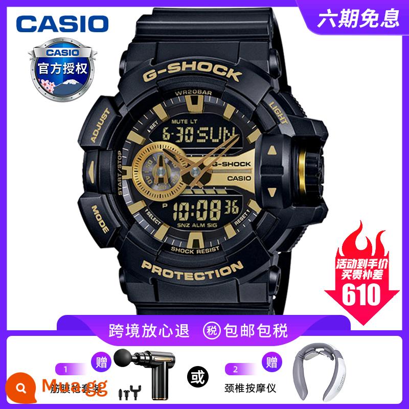 Quà tặng đồng hồ CASIO nam gshock tắc kè hoa trái tim đại dương đồng hồ thể thao GA100BL - GA-400GB-1ADR vàng đen hợp thời trang/trở lại xuyên biên giới với sự tự tin/súng mê hoặc miễn phí