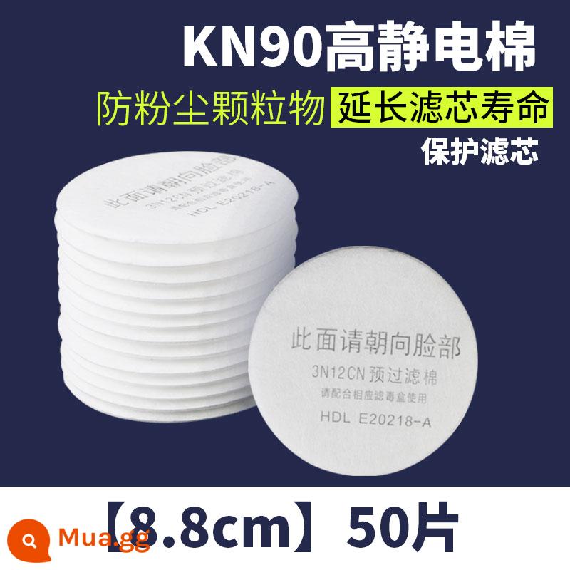 Bông lọc bụi KN90 dày 5 lớp tĩnh điện cao dùng được với khẩu trang U2K gỗ thông nặng mài than 75mm - [8,8cm]50 miếng