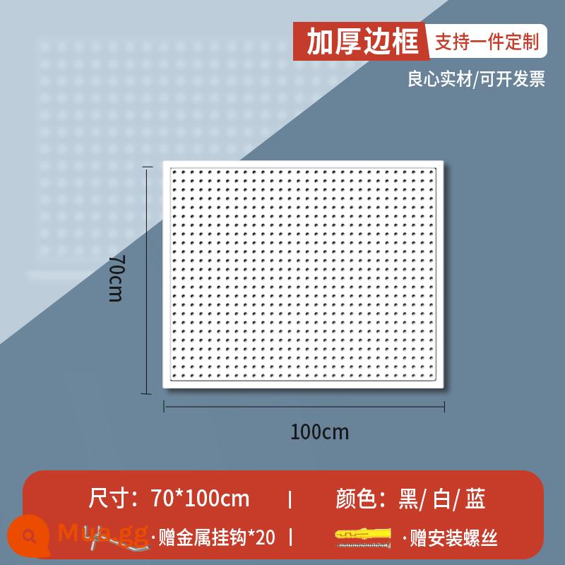 Lỗ tròn bảng lỗ có giá để đồ bằng thép không gỉ đục lỗ công cụ lưu trữ treo bảng treo tường tùy chỉnh phần cứng móc giá trưng bày - Phiên bản khung mở rộng [70*100] dày đi kèm 20 móc 10 cm