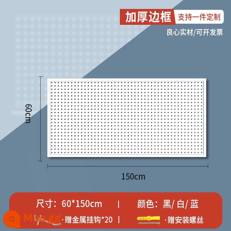 Lỗ tròn bảng lỗ có giá để đồ bằng thép không gỉ đục lỗ công cụ lưu trữ treo bảng treo tường tùy chỉnh phần cứng móc giá trưng bày - Phiên bản khung mở rộng [60*150] dày đi kèm 20 móc 10 cm