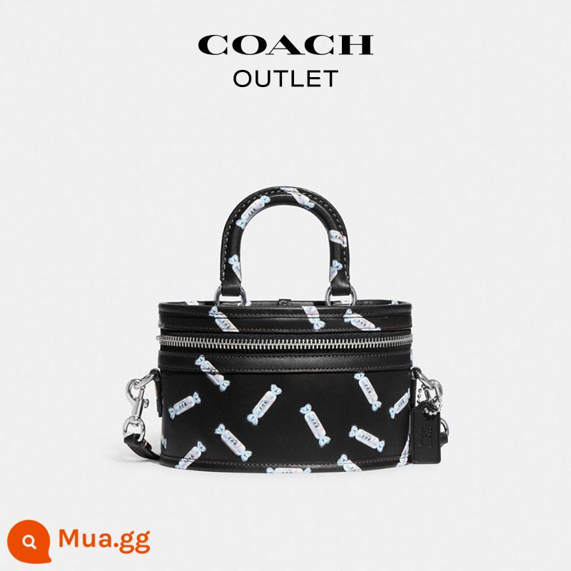 【Mới】Túi COACH/COACH Outlet Túi xách COACH X White Rabbit Candy In TRAIL - Phần cứng Niken cổ bóng/Đen hỗn hợp