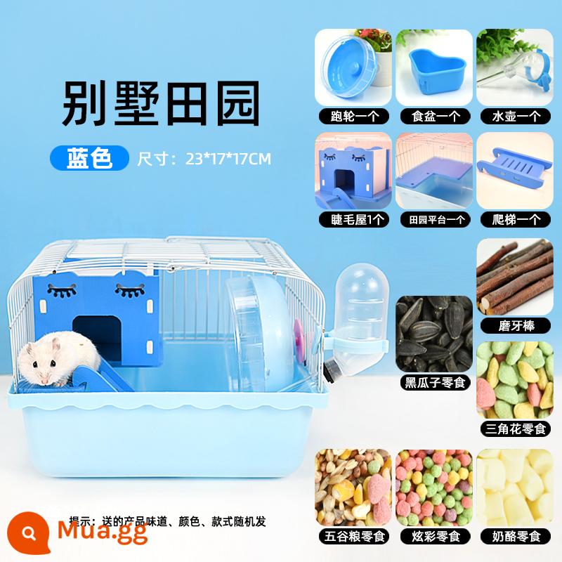 Lồng chuột hamster gấu vàng biệt thự siêu lớn sang trọng hamster nhỏ cung cấp gói hoàn chỉnh lồng lâu đài acrylic hai lớp - ‍❤️‍ ‍❤️‍Gói quà tặng miễn phí cho người mới chơi Villa Garden Blue